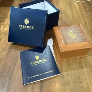 Faberge box and cert of authenticity hand signed